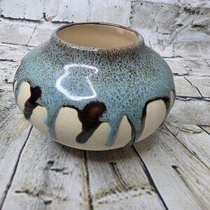 Vintage Original Drip Glaze Stoneware Pot USA Appx 6 x 4 in